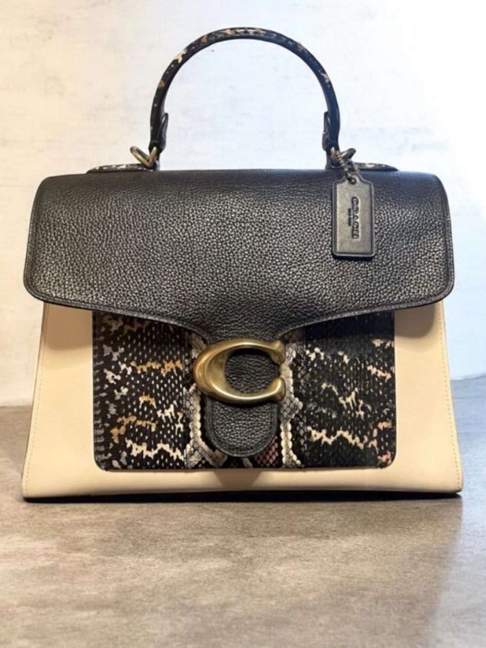 COACH Tabby Top Handle In Colorblock Snakeskin RARE ITEM